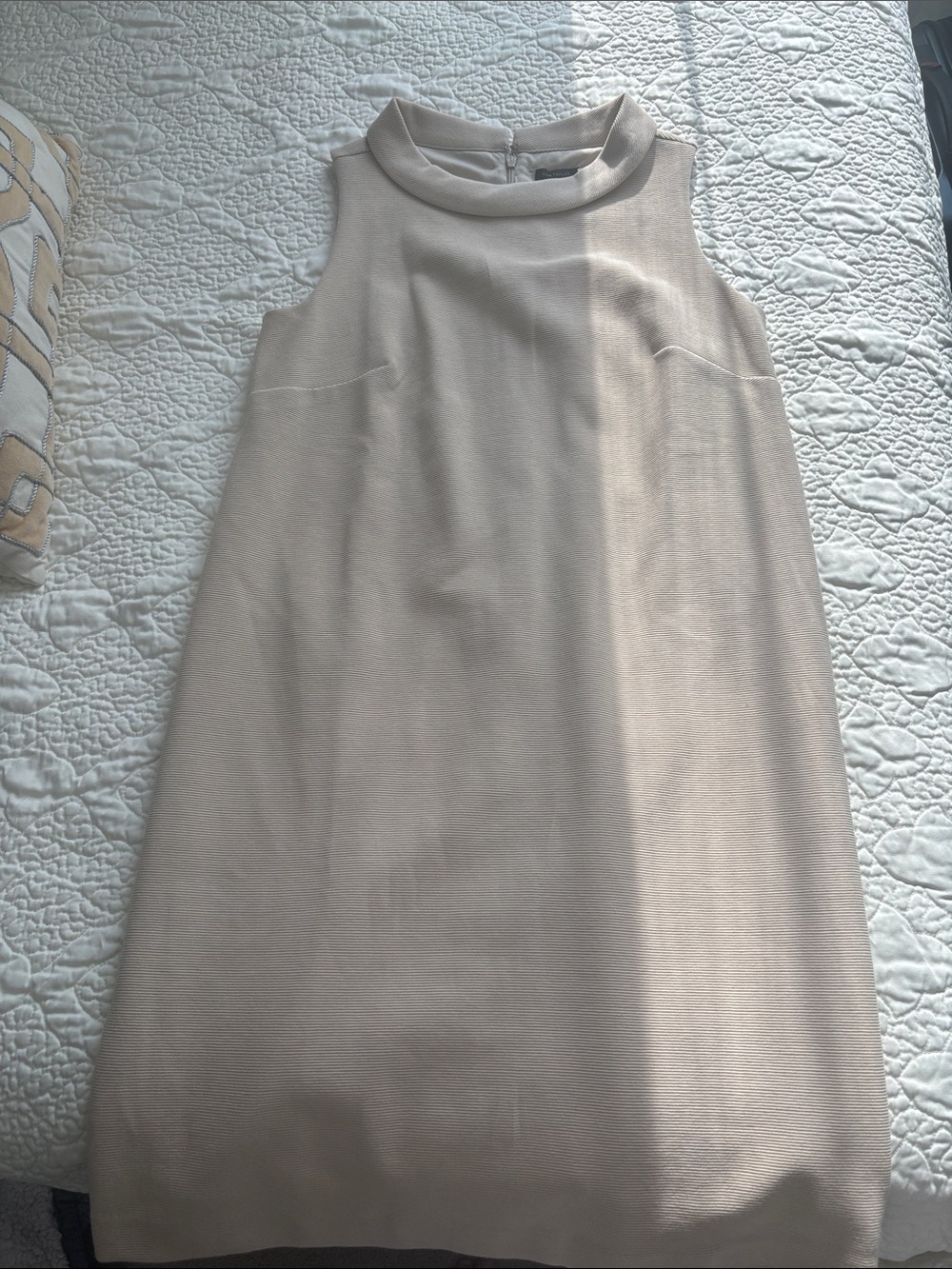 Ann Taylor Sleeveless Beige Shift Dress